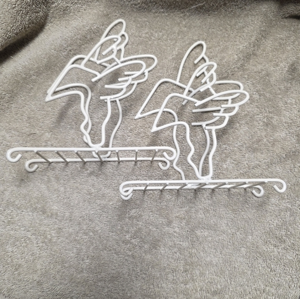 White Wire Bird Napkin Holders Set Of Two